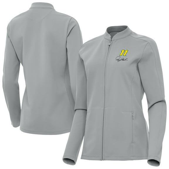 Women's Antigua  Gray Denny Hamlin Regard Full-Zip Jacket