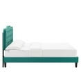thumbnail image 4 of Modway Amber Tufted Performance Velvet King Platform Bed in Teal, 4 of 10