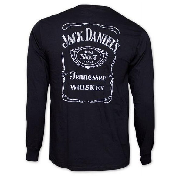 Jack Daniels 18953-Large Classic Label Chemise à Manches Longues pour Homme à Motif, Noir - Grand
