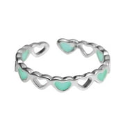 GYUJNB Rings for Women Glowing Heartbeat Ring Fashion Dark Luminous Heartbeat Ring Stainless Steel Promise Ring Jewelry For Women Love Hollow Rings Rings for Women Sterling Silver