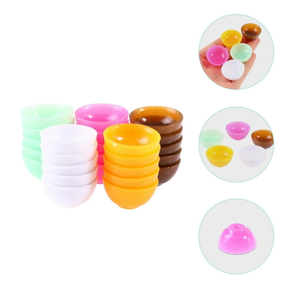 BRIGHTFUFU 25-Piece Mini Dish Set for Kids, Realistic and Simple Design Play Food Toy, 1.0 Inch Size