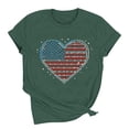 thumbnail image 4 of Mifsaly Womens Crewneck Short Sleeve Tops Summer Casual Rhinestone Heart Graphic T Shirts Loose Fit Dressy Daily Wear Sparkly Patriotic Fashion Tees S, 4 of 6