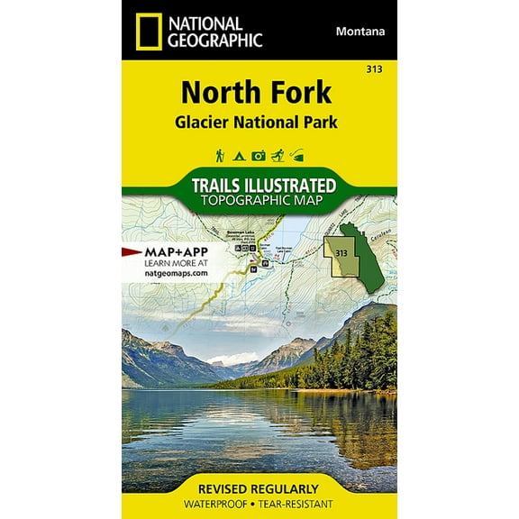 National Geographic Trails Illustrated M North Fork: Glacier National Park Map, Book 313, (Paperback)