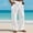 White, variant on DPTALR Men's Spring Summer Solid Color Linen Elastic Waist Pocket Casual Long Pants,White,Big Men's,Tall Men's XL,Young Men's