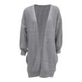 thumbnail image 6 of DHFJKG Women Knitted Cardigan Longline Solid Color Open Front Sweater Wrap Draped Outerwear Soft Loose Fit Trendy Coat, 6 of 6