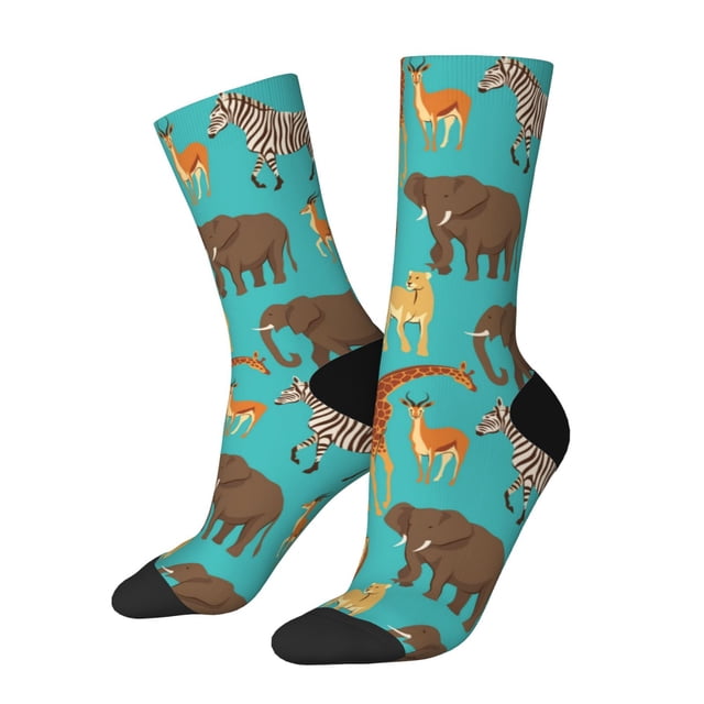 Balery Cute Animals Calcetas Largas con Estampado para Hombre y Mujer – Suaves y Transpirables, Talla Única (US 5-11)