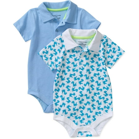 Faded Glory Newborn Boys' 2 Pack Polo Cr