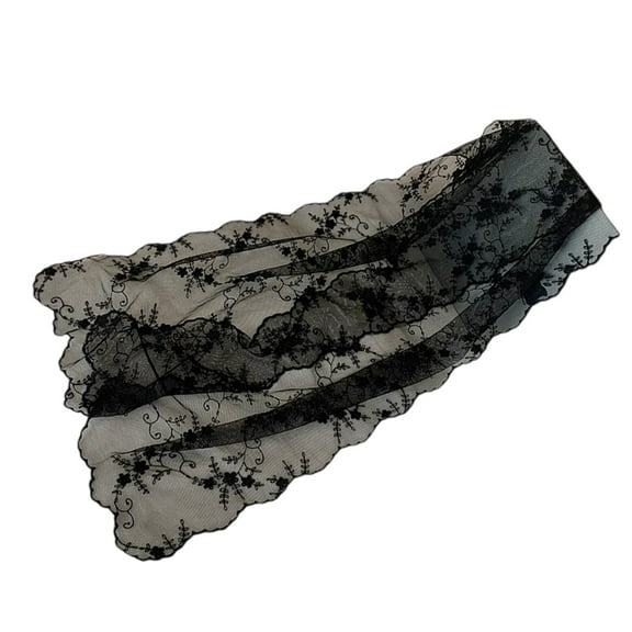Aellinatey Fashionable Lace Shawl Embroidery Headpiece Scarf For Female Various Occasion
