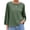Army green, variant on Crew Neckline Women Solid Color 3/4 Sleeve Casual Shirt Tops