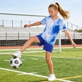 thumbnail image 6 of Amidoa Girls 2 Piece Outfits Summer Clothes Short Sleeve Cute T-Shirt and Casual Shorts Kids Clothing Sets Blue Size 5T, 6 of 7