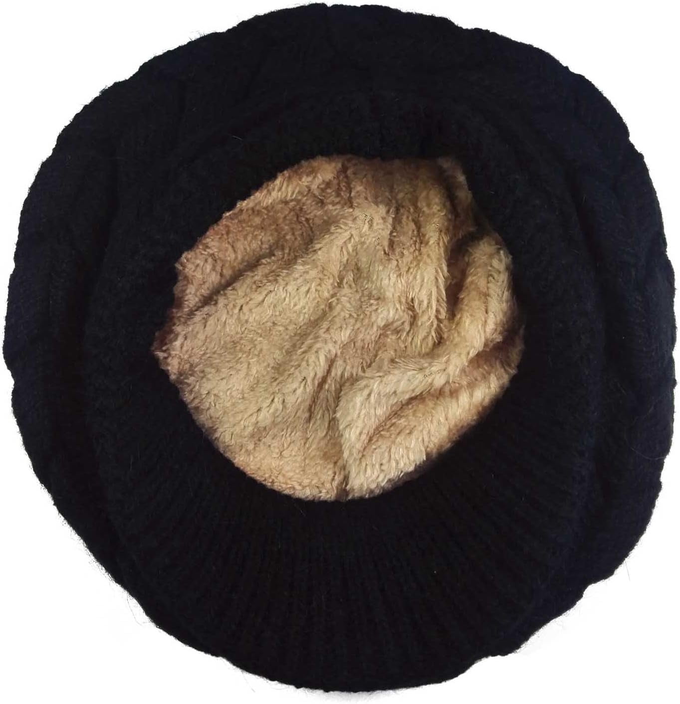 2 Pack Women\'s Winter Warm Knit Hat Wool Snow Ski Caps with Visor Women Winter Knit Hats with Visor Brim Double Layer Fleece  main image 3