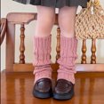 thumbnail image 4 of Ketyyh-chn99 Girls Socks Knee-High Kids Knitted Leg Warmers Loose Socks Knee High Leg Warmers For Girls for One Size,Pink, 4 of 5