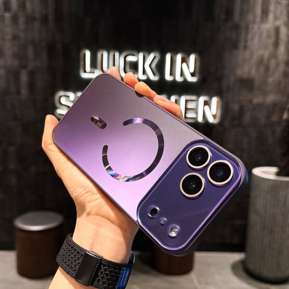 for iPhone 15 Pro Max Magnetic Wireless Charging Protective Soft Case, Compatible with MagSafe, Ultra Slim Shockproof Anti-Scratch Lightweight Non-Slip PC TPU Cover with Lens Protector, Darkpurple