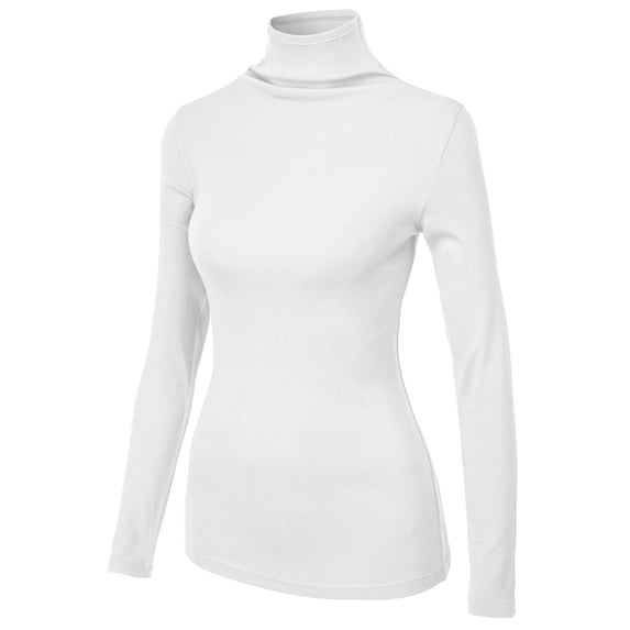 H2H Womens Casual Turtleneck Tops Lightweight Long Sleeve Soft Thermal Shirts Active Sweater WHITE US XS/ASIA XS (CWOSWL189)