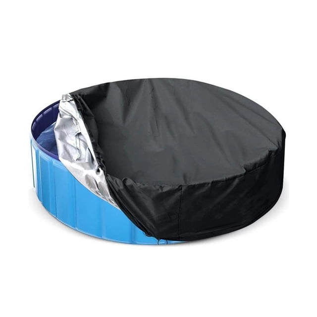 Cubierta universal para piscina para mascotas, compatible con piscinas portátiles redondas, cubierta plegable para piscina de baño para perros y mascotas, cubierta para piscina plegable redo