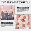 thumbnail image 6 of Strawberry Plants Fruit Heart Beige Pattern Apron-Garden Aprons for Women with Pockets-Cotton Linen Waterproof Kitchen Cooking Gardening Aprons Adjustable for Kitchen,Cooking,BBQ and Salon 33x27 Inch, 6 of 7