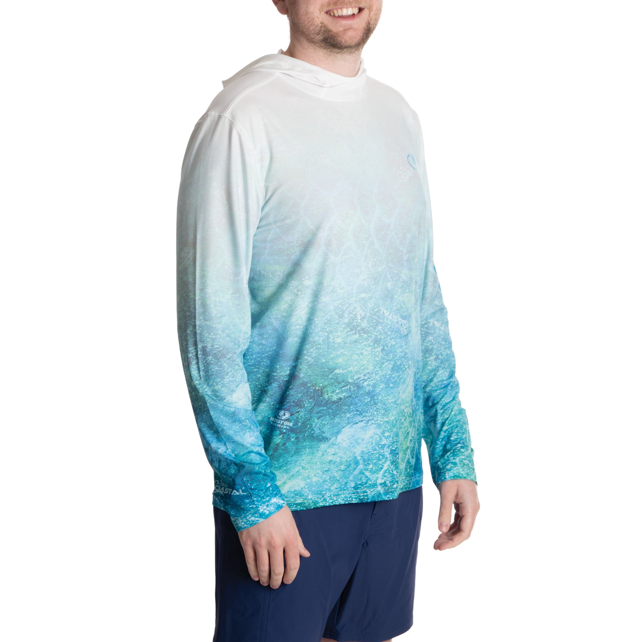 Mossy Oak Men's 3XL Long Sleeve Performance Fishing Hoodie White