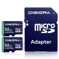 thumbnail image 1 of Tarjeta de memoria DIGIERA CT100 microSDHC UHS-I de 32 GB con adaptador, paquete de 2, 1 of 8