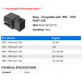 thumbnail image 2 of Relay - Compatible with 1985 - 1992 Ford F-250 1986 1987 1988 1989 1990 1991, 2 of 2