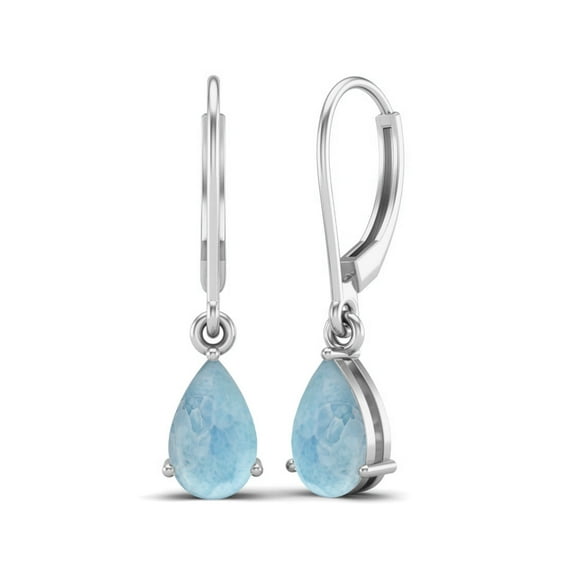 Mooneye 7x5 mm Pear Shape Larimar 925 Sterling Silver Women Gifts Dangle Earrings