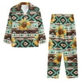 thumbnail image 6 of SEANATIVE Aztec Tribal Sunflower Button Up Pajamas for Women Button Down Sleepwear Size X Small Button Up Sleeping Sets Pj Loungewear Tops and Pants Set of 2 Women Clothes, 6 of 7