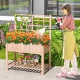 thumbnail image 4 of Costway Jardinière Surélevée Bac de Plantation en Bois Surélevé avec Treillis et Tablette de Rangement Ouverte, 4 of 10