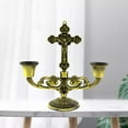 thumbnail image 3 of AMLESO Christian Cross Candle Holder Retro Candlestick Decoration Gift Bronze, 3 of 7