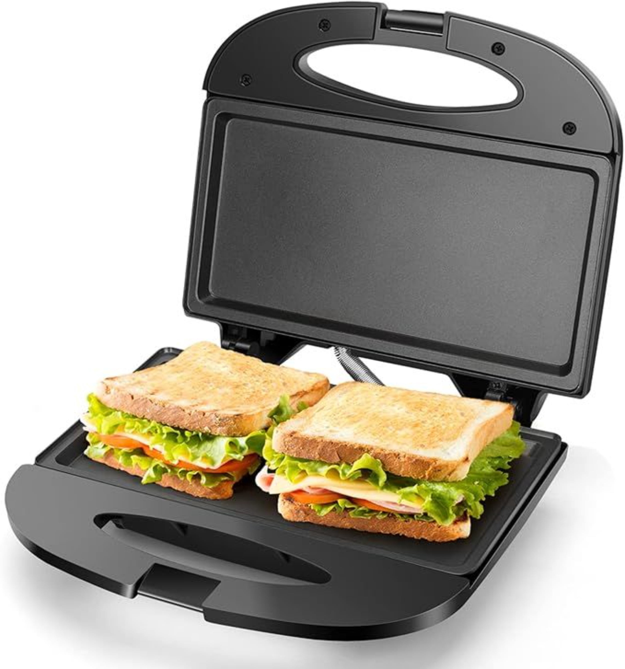 Black Waffle Maker, Quick Breakfast Preparation Machine, Compact Electric Oven, Anti-stick, Fast, Suitable for Home Use and Breakfast Restaurants