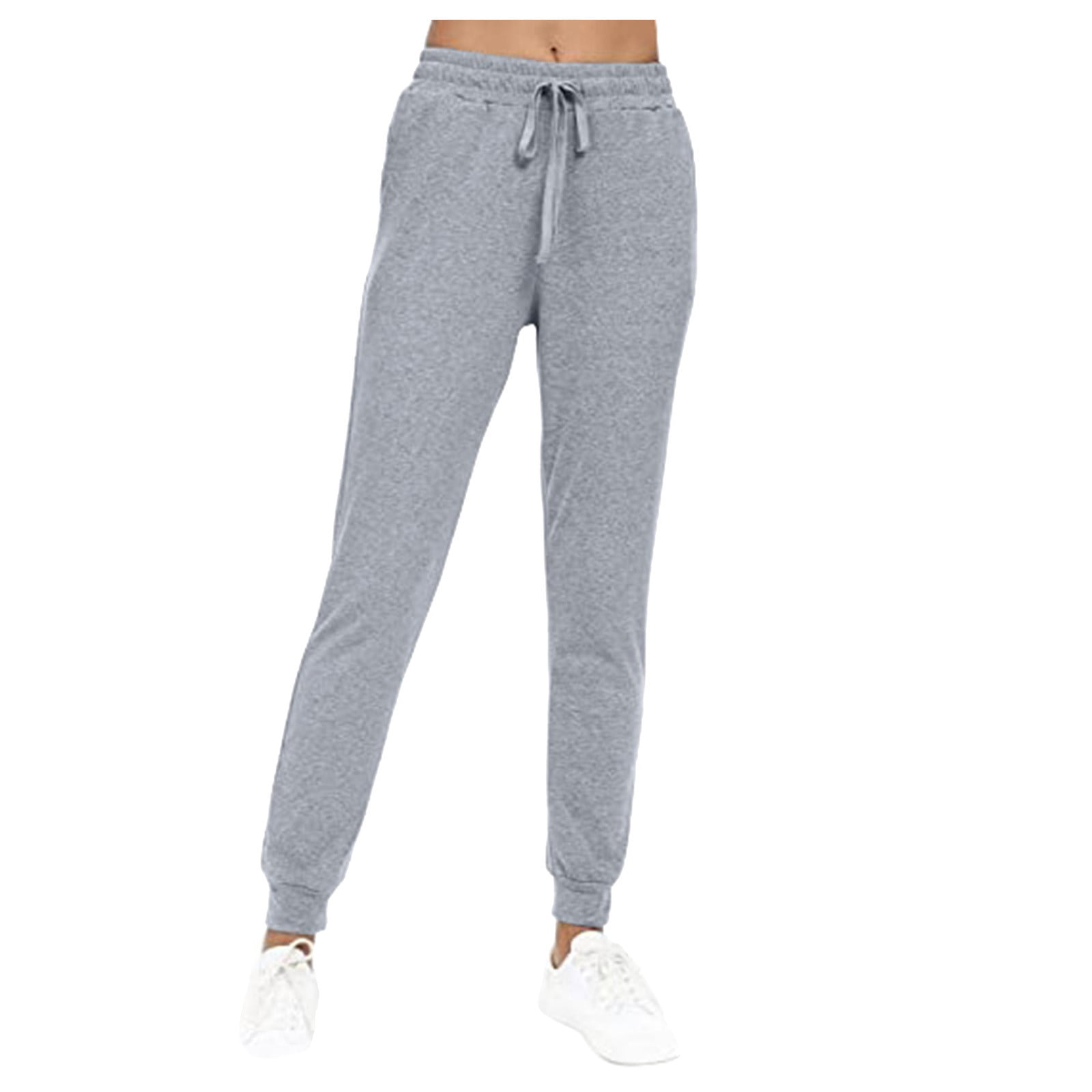 Bouanq Women's Juniors Soft Jogger Pants Drawstring Pockets - Walmart.com