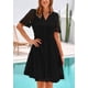 thumbnail image 3 of Vestido PRETTYGARDEN de manga corta con cuello en V para mujer, negro, 3 of 9