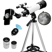 LELINTA Telescope For Kids 8-12 & Beginners, 70mm Aperture 500mm AZ Mount Telescope with Tripod, Carry Bag, Phone Adapter and Wireless Remote
