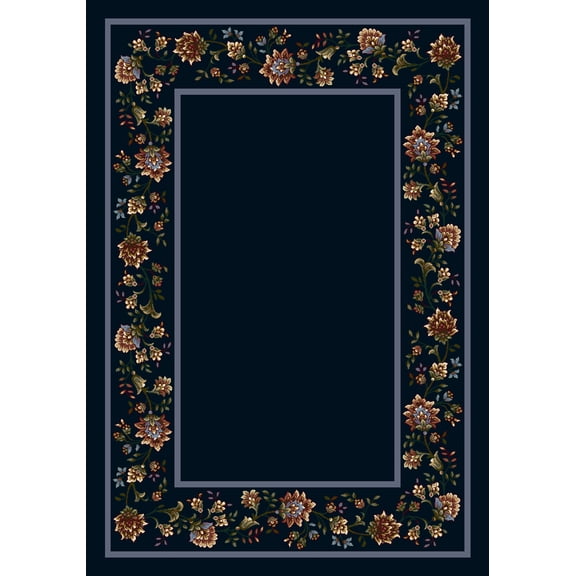 Milliken Blue Bordered Runner Khorrasan Sapphire II - Aprx 2' 4" x 23' 2"