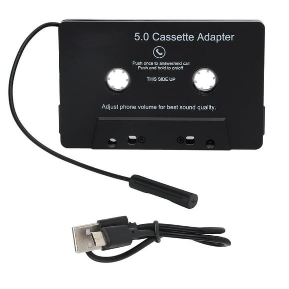 Tbest 5.0 Car Tape Cassette Audio Aux Adapter Smartphone Cassette Adapter Converter Aux Stereo Music Car Cassette Player