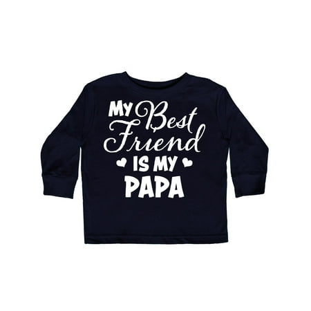 My Best Friend is My Papa with Hearts Toddler Long Sleeve