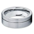 thumbnail image 2 of Tungsten Wedding Band Tungsten Carbide Ring Gray Tungsten Band 8mm Offset Groove Ring Men and Women Brushed Comfort Fit, 2 of 3