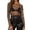 Clear, variant on Women Pearl Rhinestone Sheer Mesh Crop Top See Through Long Sleeve Clubwear Clear,L
