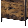 thumbnail image 5 of Nat 23 Inch Rustic Wood Nightstand, 2 Drawers, Brown and Black, 5 of 6