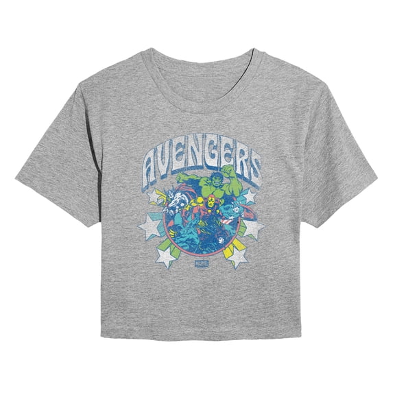 Marvel - Avengers Stars - Juniors Cropped Short Sleeve Graphic T-Shirt
