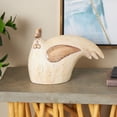 thumbnail image 2 of DecMode 10" Sitting Rooster Garden Sculpture with Brown Accents, 2 of 9