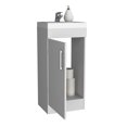 thumbnail image 5 of Madrid 16" Bathroom Vanity Single Door,Resin Sink and Faucet White,White Particle Board Bath Faucets Bathroom Vanities, 5 of 6