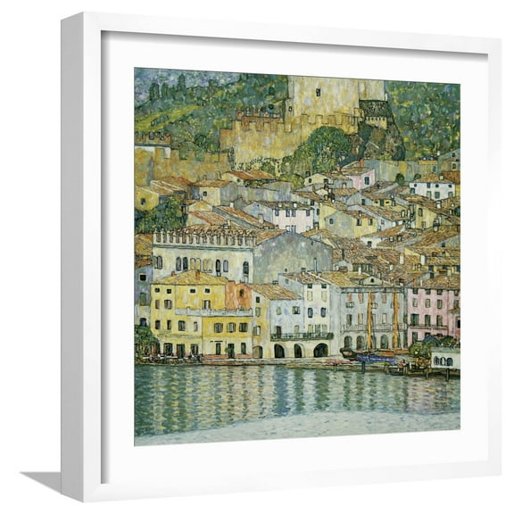 Art.com Malcesine, Lake Garda, 1913 Giclee Print by Gustav Klimt, White Frame Wall Art, 21" x 21"
