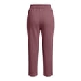 thumbnail image 6 of VBVC Women's Drawstring Capri Sweatpants , Casual Slim Summer Joggers For Women , Ladies' Straight Leg Crop Pants with Pockets, Pink , S-2XL, 6 of 6