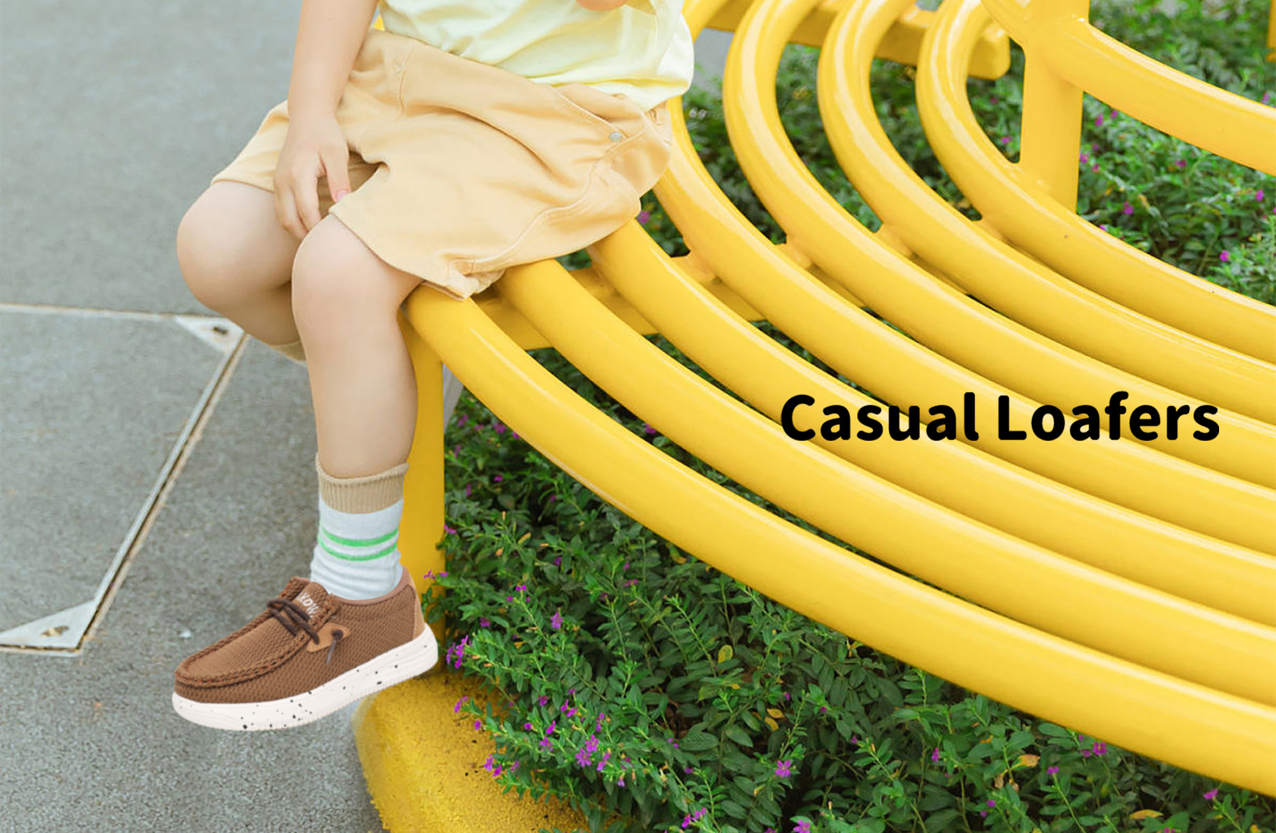 Apakowa Kids Slip-On Casual Loafers, Brown photo 2