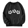 thumbnail image 4 of Hihipz Toddler Girls Crewneck Sweatshirt Hawaiian Hibiscus Floral Print Long Sleeve Oversized Cozy Pullover Sweatshirt, 4 of 4