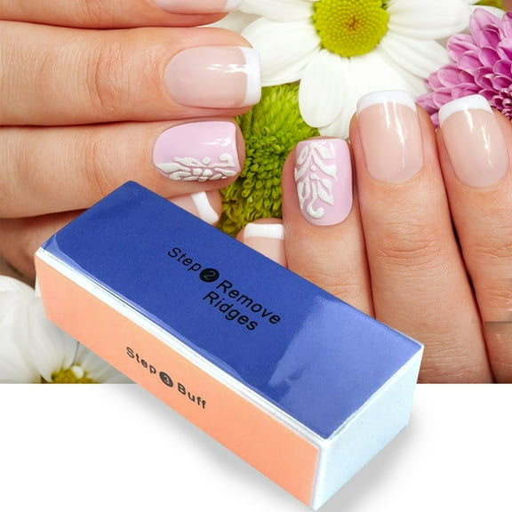 Jiaroswwei Rectangular Sponge Four Sides Buffer Nail File Grinder Polishing Manicure Tool