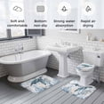 thumbnail image 5 of Coastal Sea Turtle Bath Mat 3 Piece Bathroom Rug Set, Summer Ocean Coral Conch Non Slip Bath Rug Contour Mat and Toilet Lid Cover, Absorbent Shower Mats Soft Bath Rugs and Mats Sets, 5 of 8
