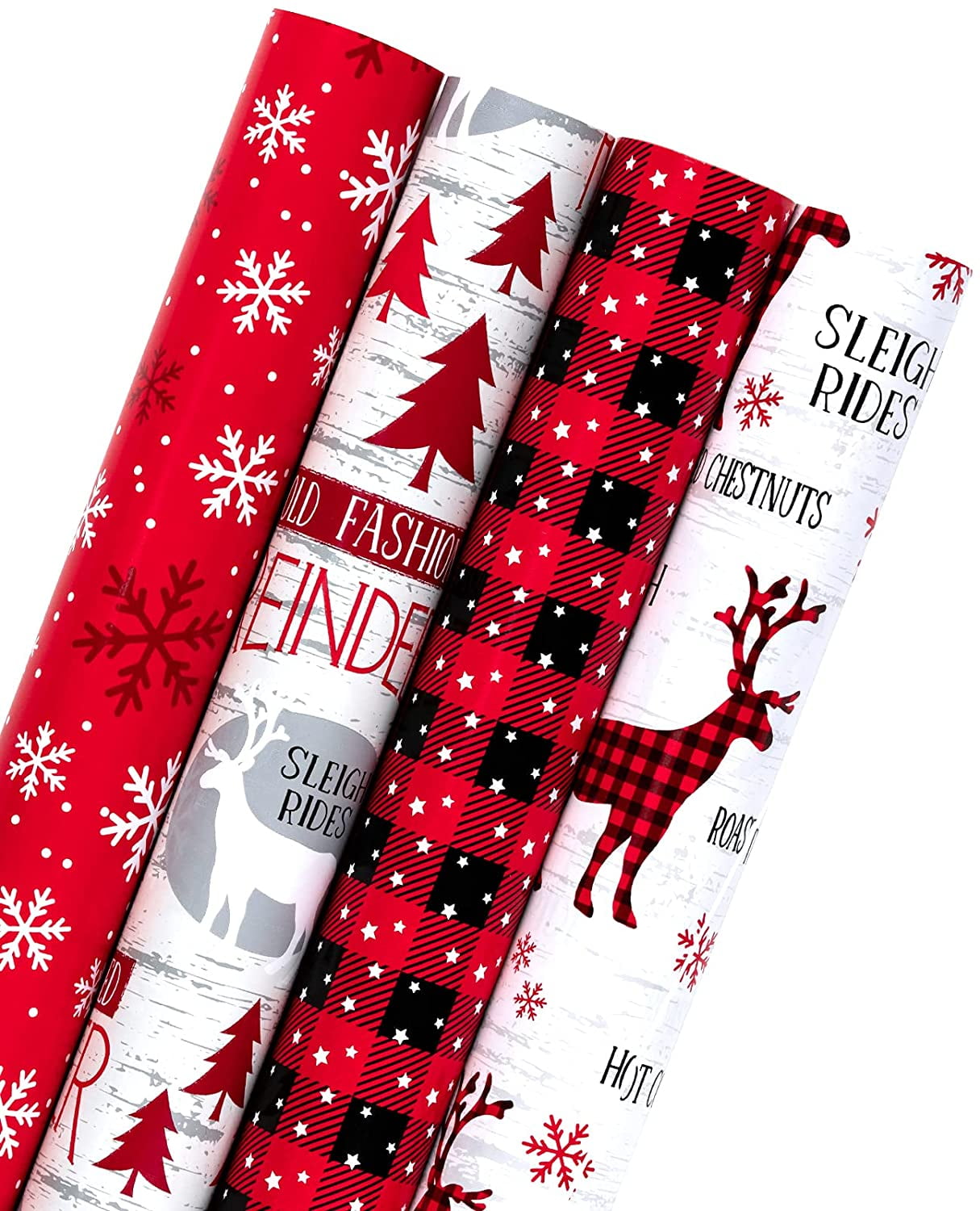 Rustic Christmas Wrapping Paper Sheets, Woodland Deer Wrapping Paper Roll,  Christmas Gift Wrap 