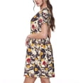 thumbnail image 2 of Disketp lips record rock Skull para Vestido de Manga Corta para Mujeres, Vestidos de Verano para Mujeres, Casual y Holgado para la Playa, 2 of 6