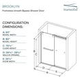 thumbnail image 7 of Transolid Bypt608010c-J Brooklyn 80" High X 60" Wide Bypass Frameless Shower Door - Chrome, 7 of 7