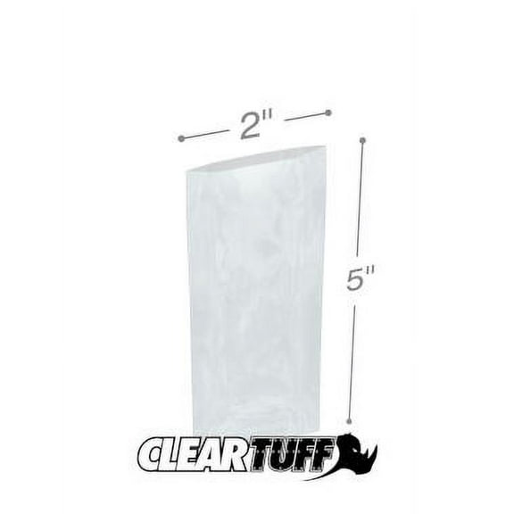 ClearTuff - 2" x 5" 2 Mil Flat Poly Bags - 1000/Case (6 Cases)